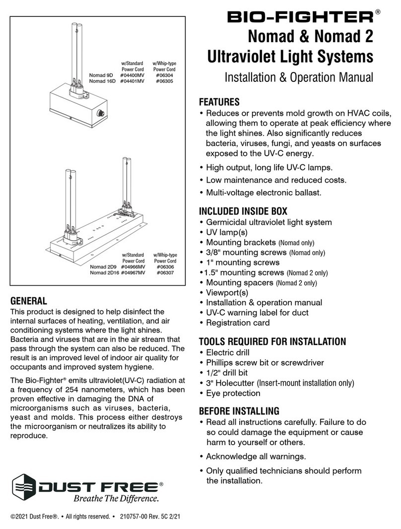 Dust Free BIO-FIGHTER Nomad 9D Installation & operation manual