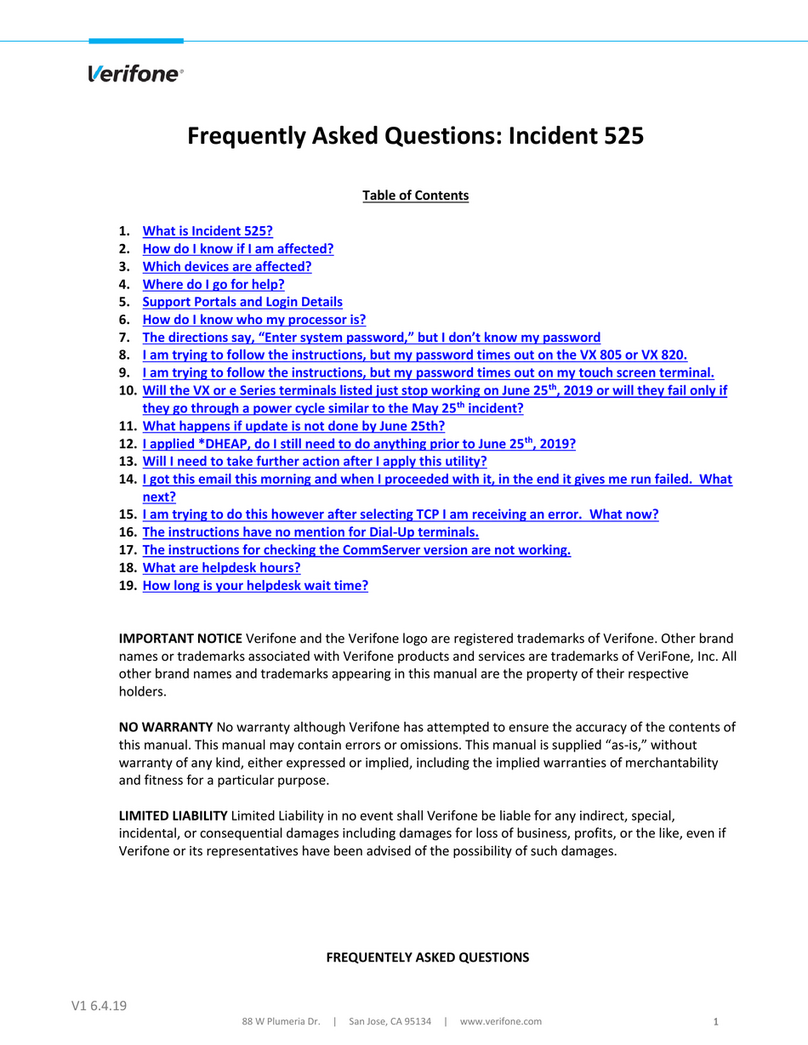 VeriFone Incident 525 Instruction Manual VeriFone Incident 525 Instruction Manual