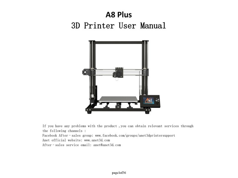 Anet A8 Plus User manual