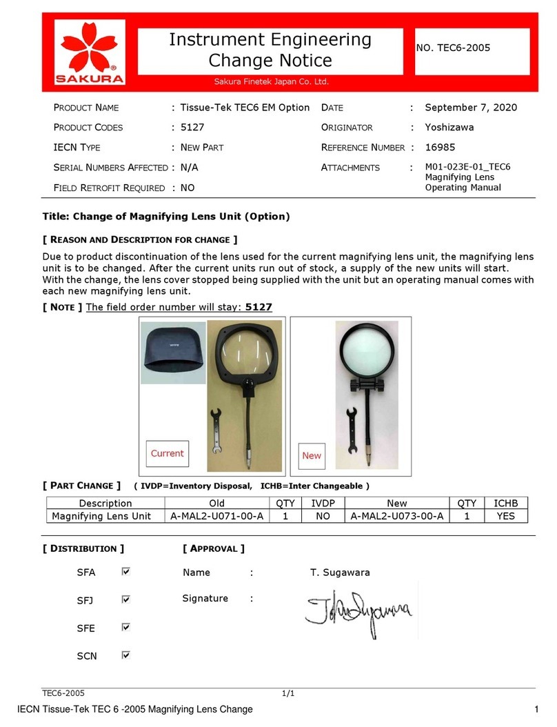 Sakura Tissue-Tek TEC 6 EM Option User manual