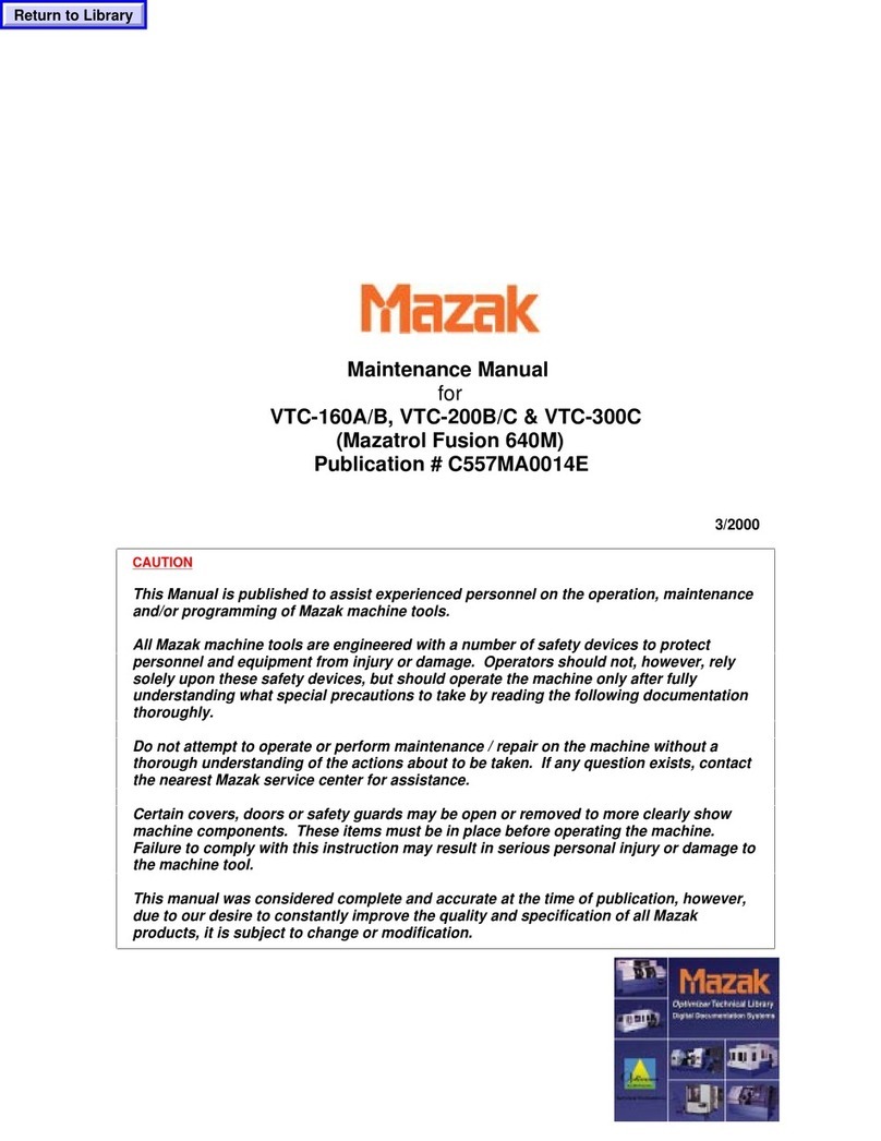Mazak VTC-160A Maintenance manual