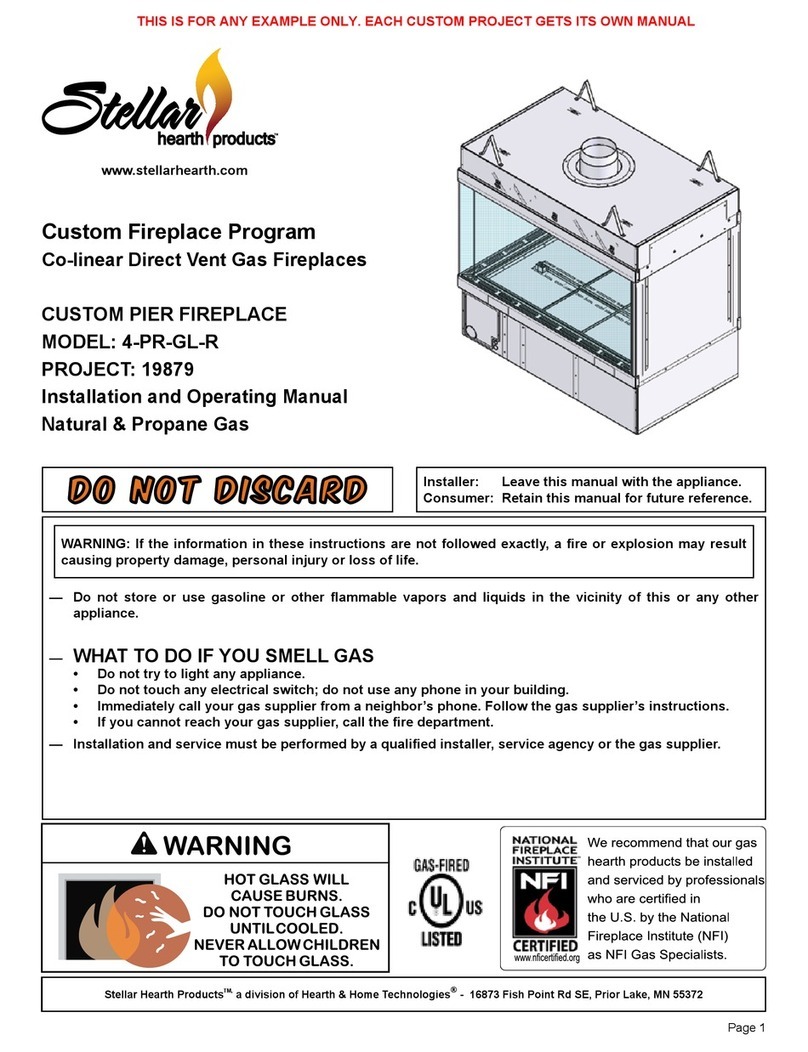Stellar Hearth Products 4-PR-GL-R Installation and operating manual