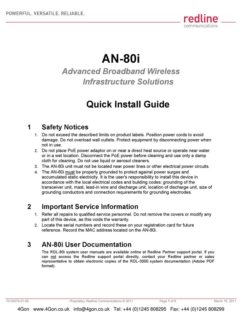 Redline Communications RedCONNEX AN-80i Quick install guide Redline Communications RedCONNEX AN-80i Quick install guide