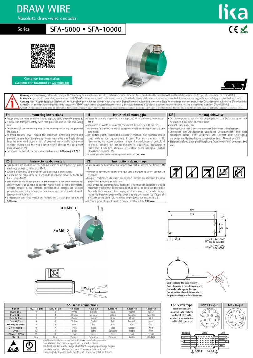Lika DRAW WIRE SFA-5000 Series manual