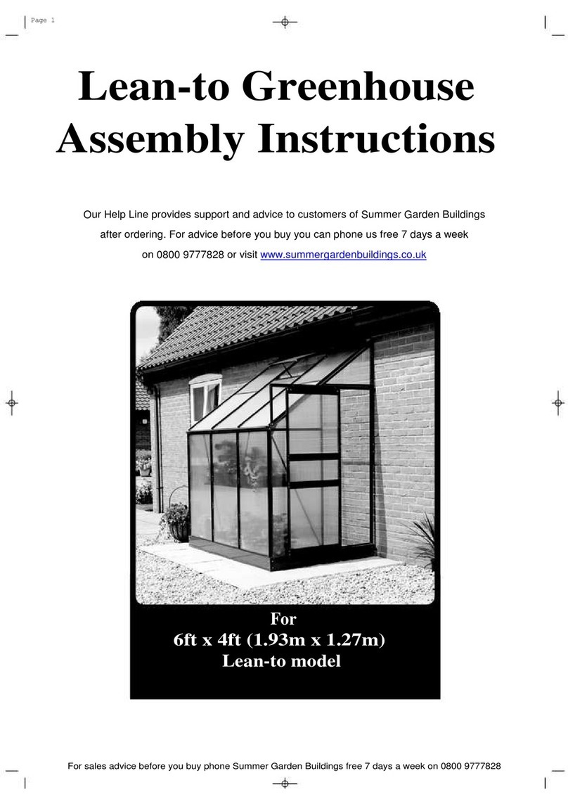 Summer Garden Buildings Lean-to Greenhouse Assembly instructions Summer Garden Buildings Lean-to Greenhouse Assembly instructions