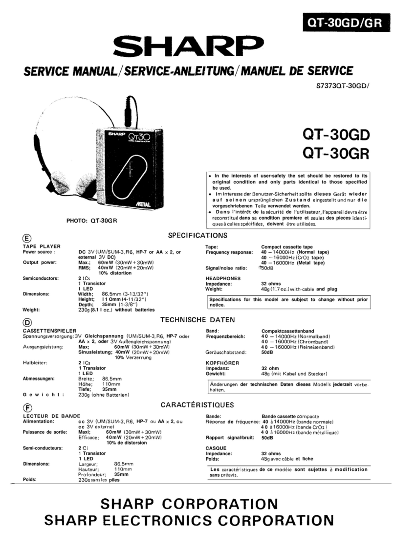 Sharp QT-30GD User manual