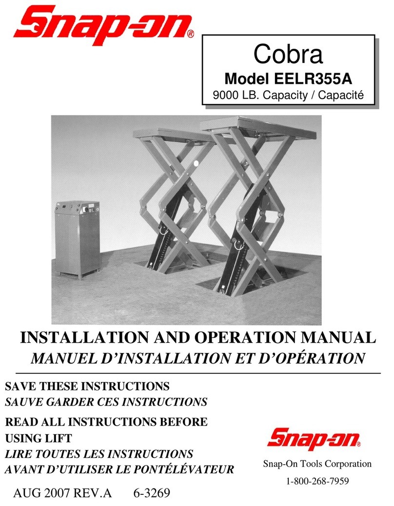 Snap-On Cobra EELR355A Installation and operation manual