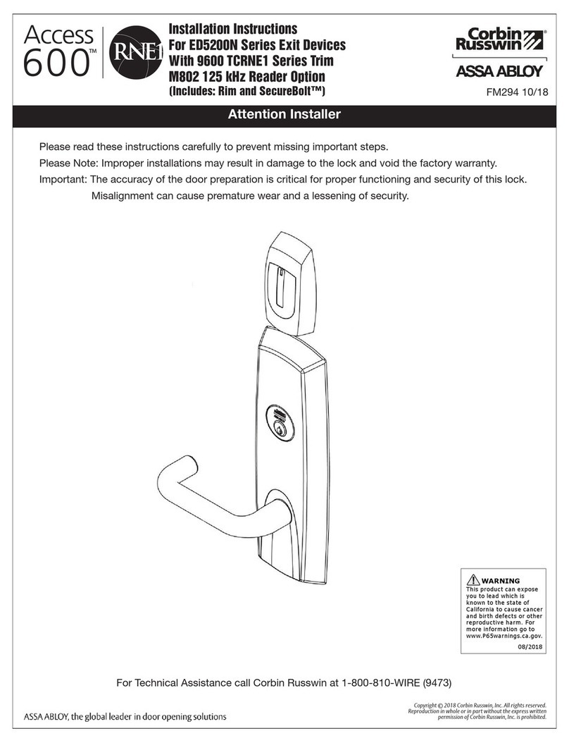 Assa Abloy Corbin Russwin ED5200N Series User manual