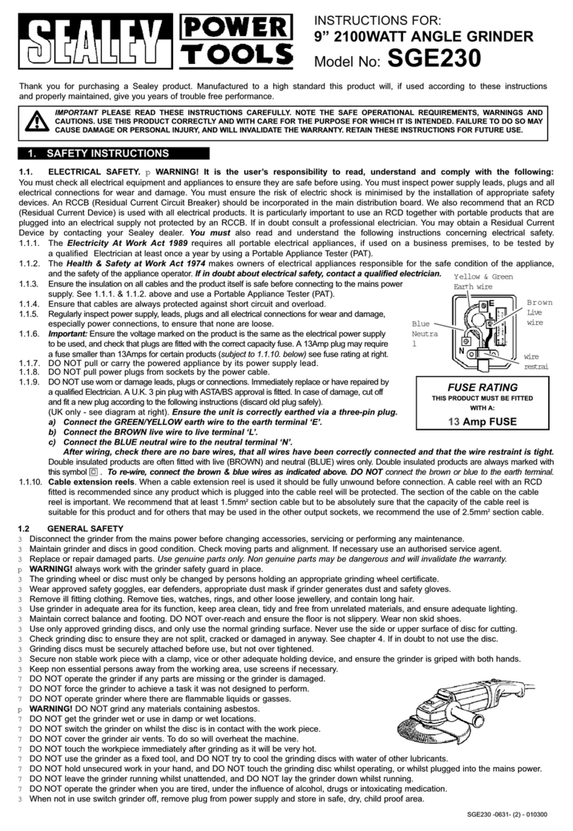 Sealey SGE230 instructions