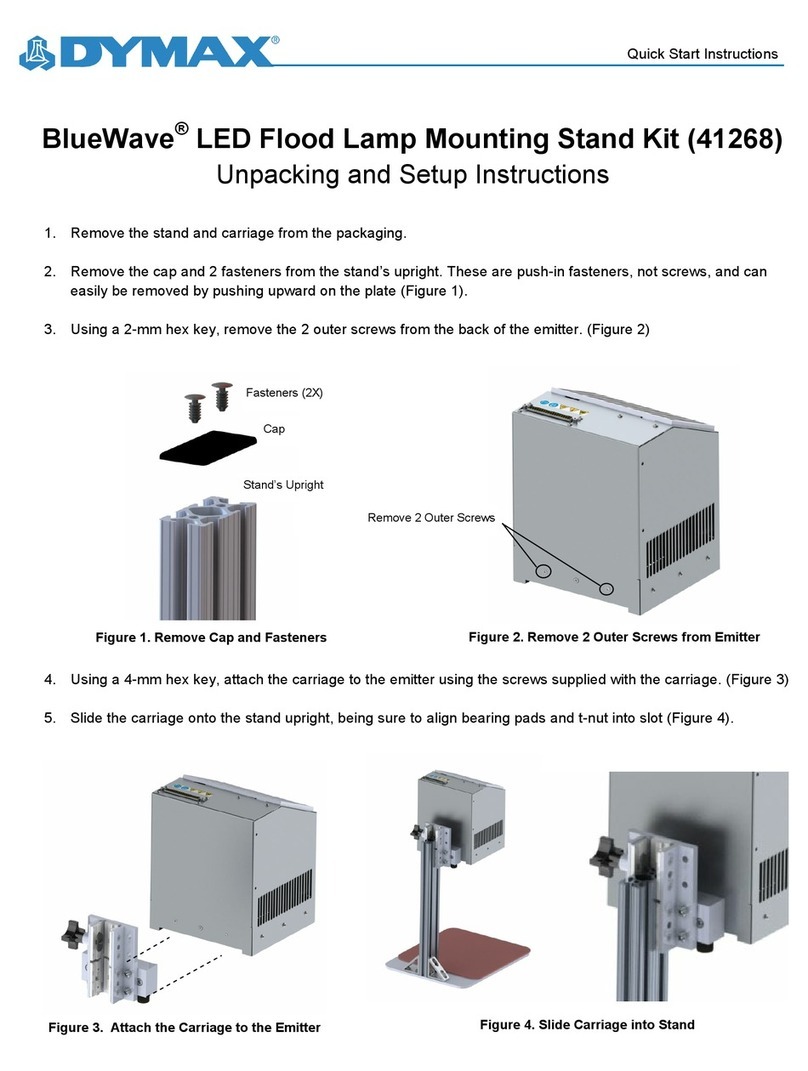 dymax BlueWave Dymax Unpacking and setup instructions