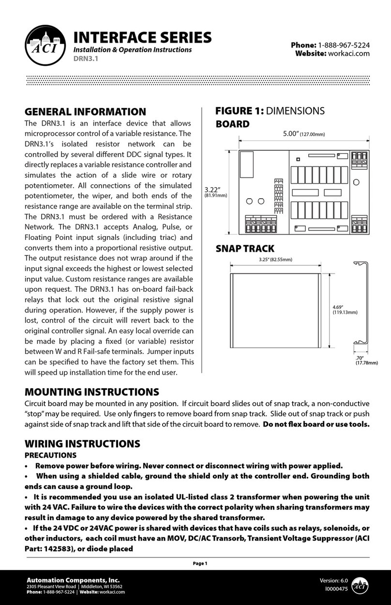 aci DRN3.1 Installation instructions