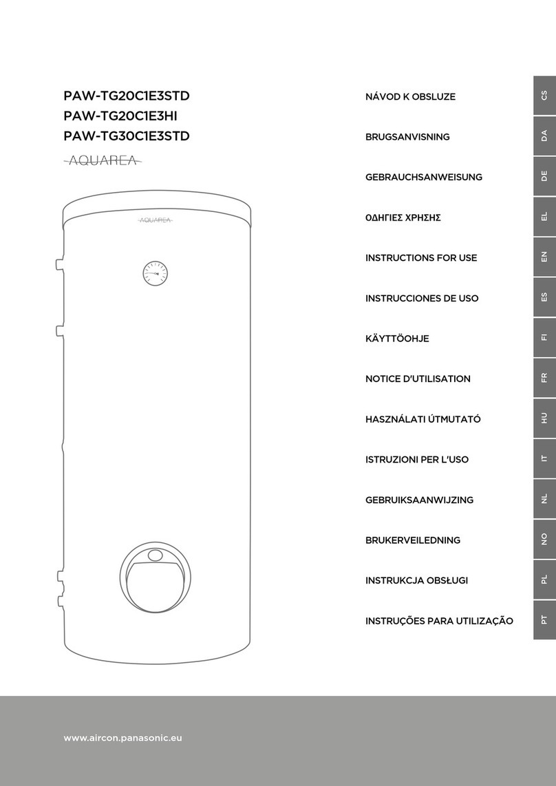 Aquarea PAW-TG20C1E3STD Instructions for use Aquarea PAW-TG20C1E3STD Instructions for use