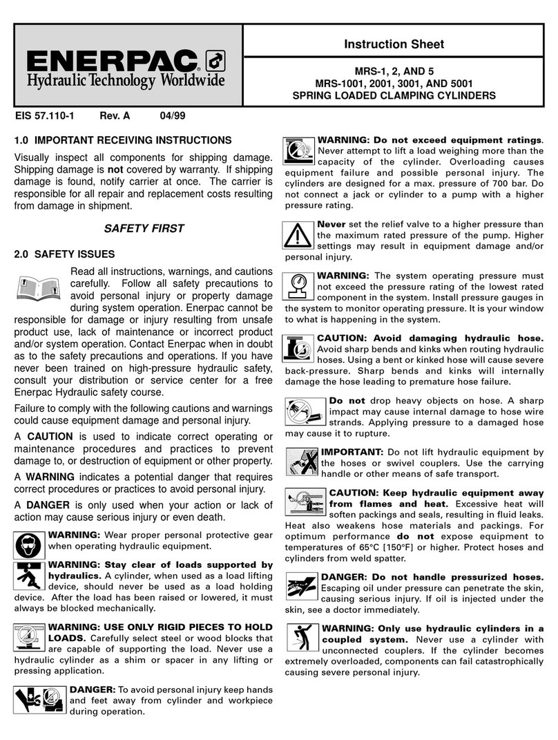 Enerpac MRS-1 instruction sheet Enerpac MRS-1 instruction sheet