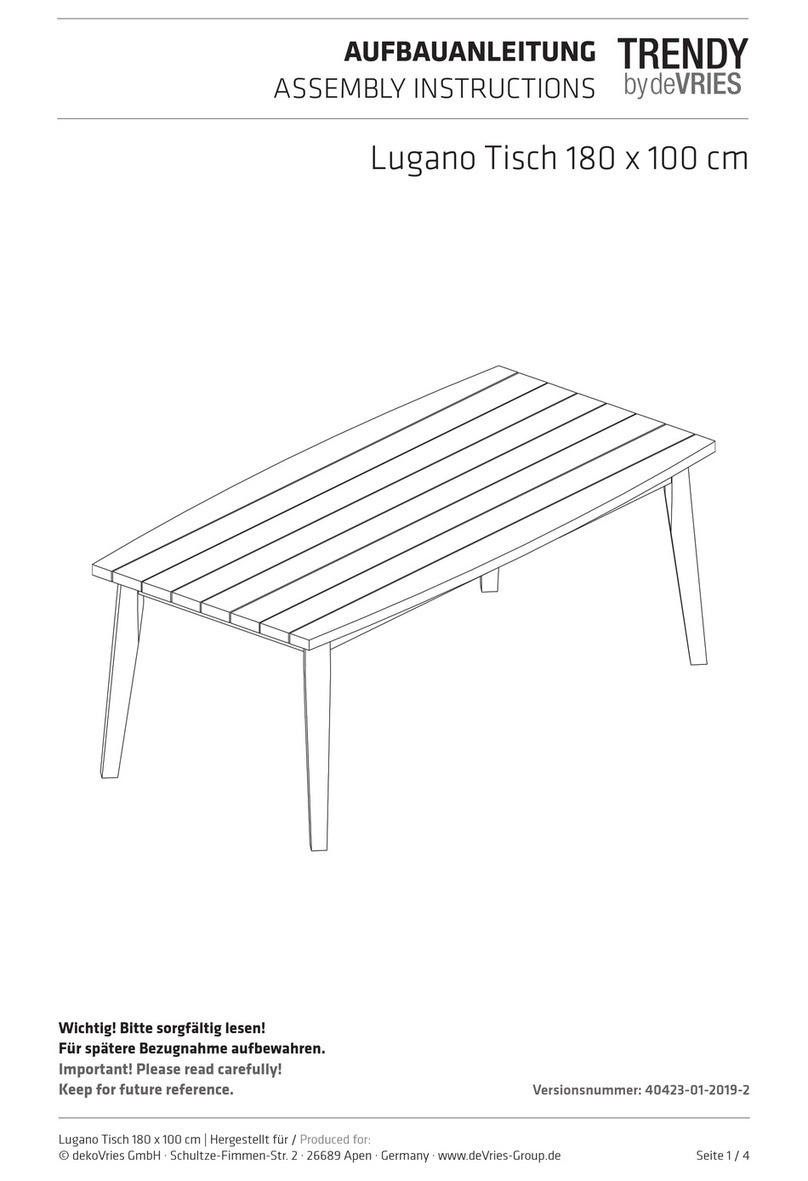 deVRIES TRENDY Lugano 40423 Assembly instructions