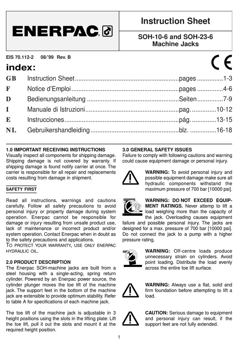 Enerpac SOH-10-6 instruction sheet