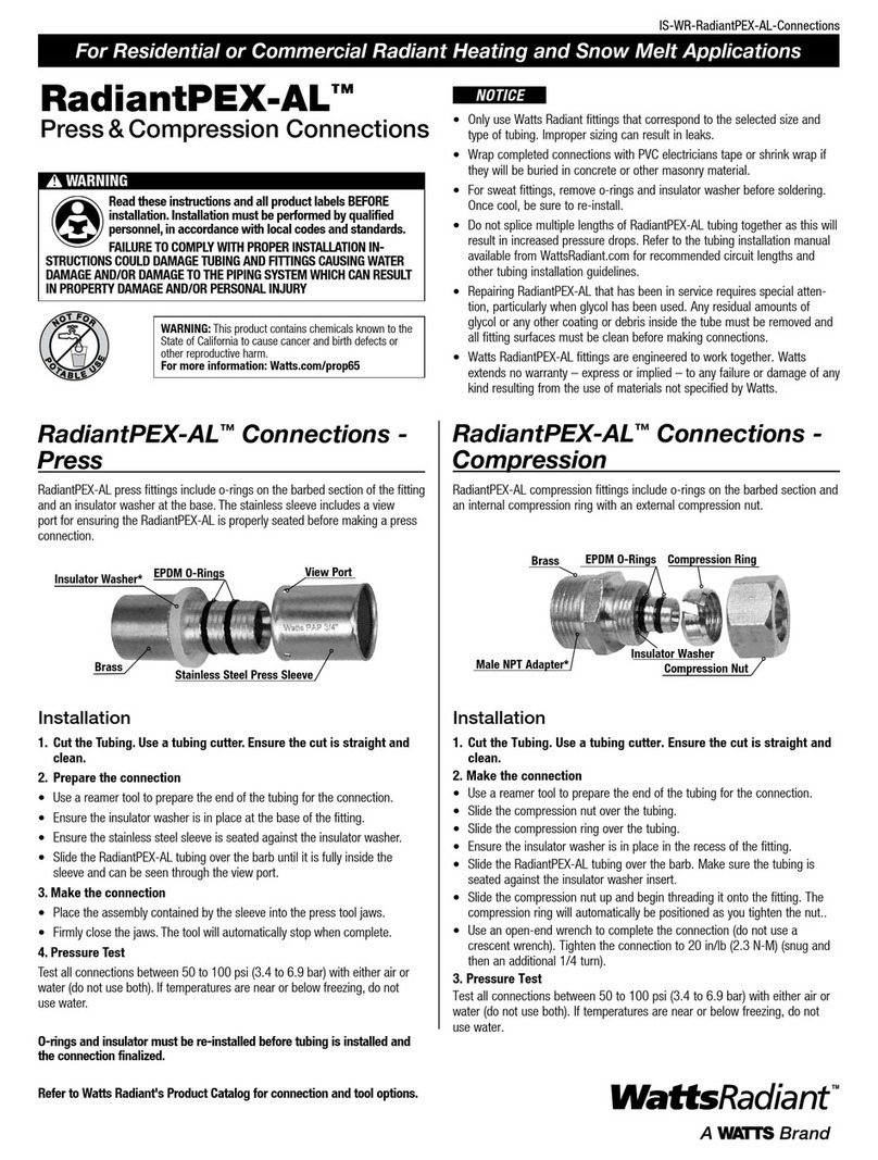 Watts WattsRediant RadiantPEX-AL User manual