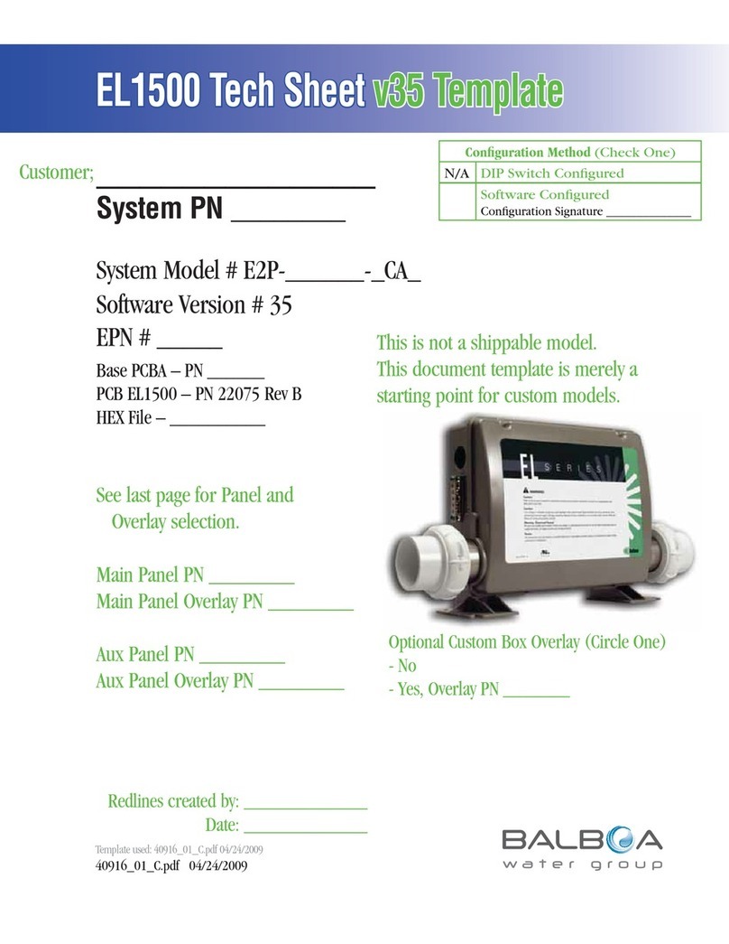 Balboa EL1500 v35 Tech sheet