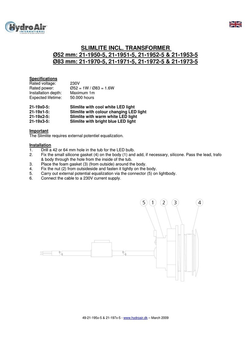 HydroAir SLIMLITE manual