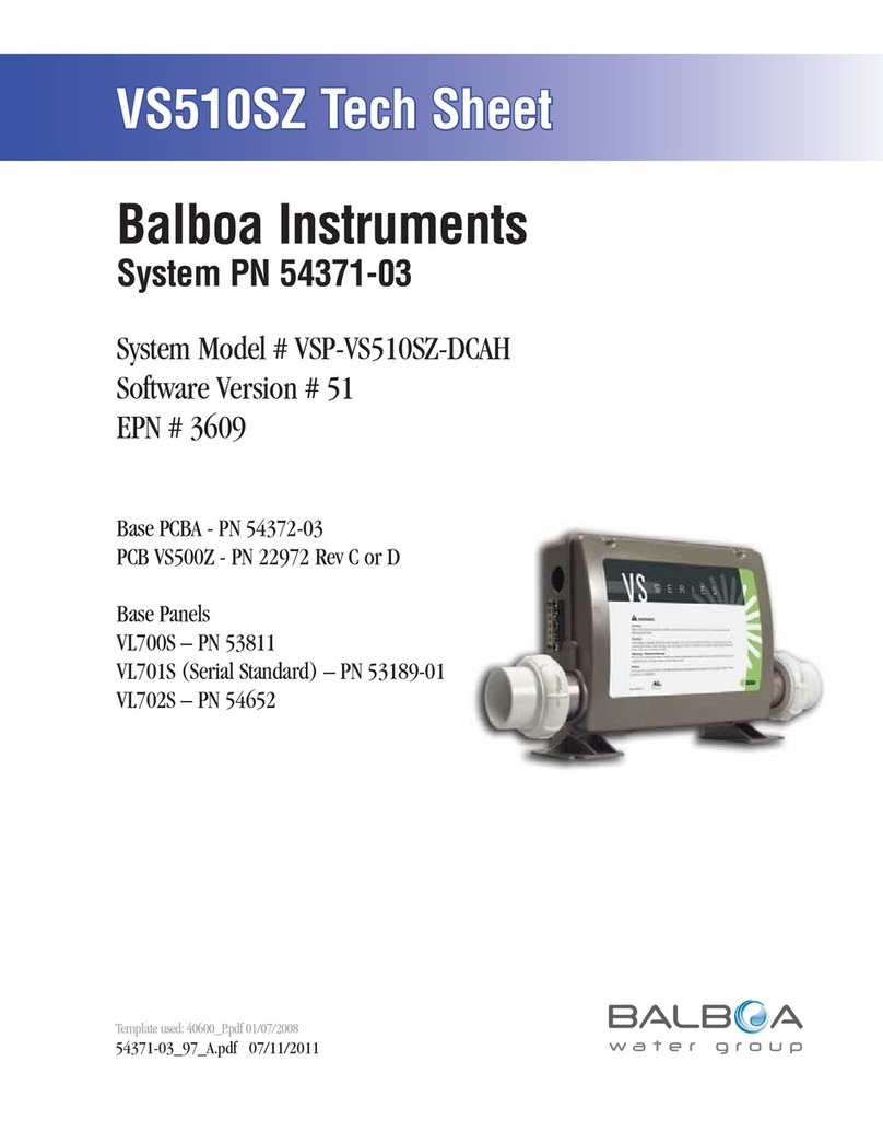 Balboa Instruments VSP-VS510SZ-DCAH User manual
