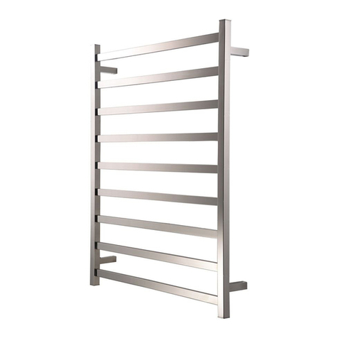 Reece Milli CUBE HEATED TOWEL RAIL 1025 X 850 Technical guide