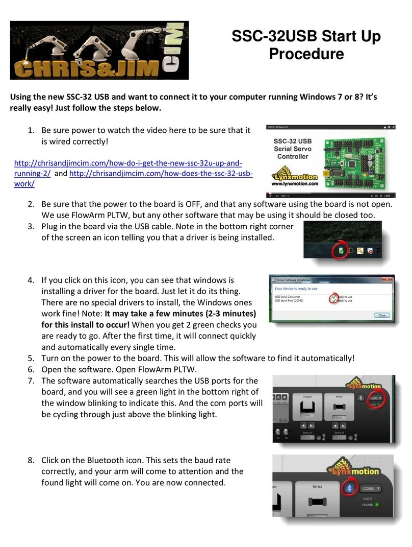 Lynxmotion SSC-32USB Startup Procedure