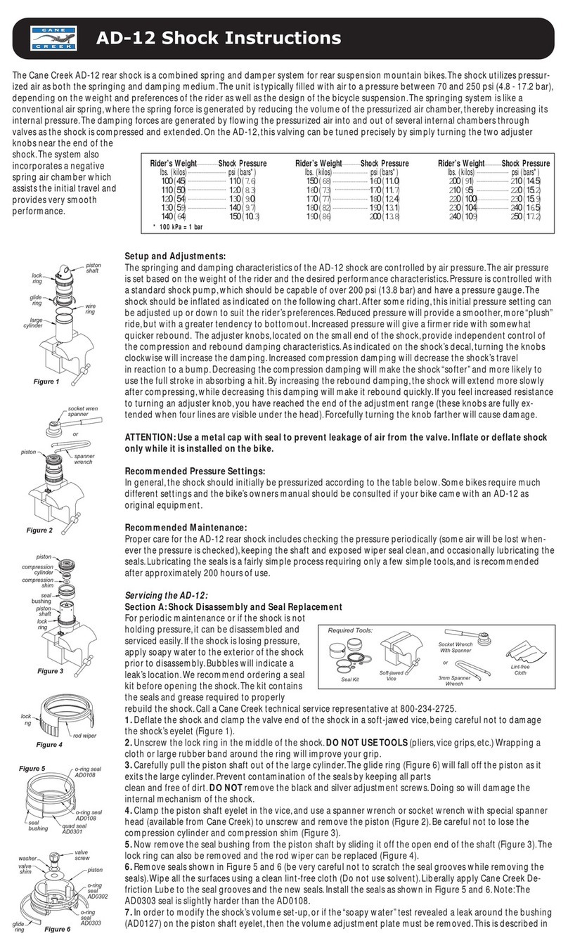 Cane Creek AD-12 Shock User manual