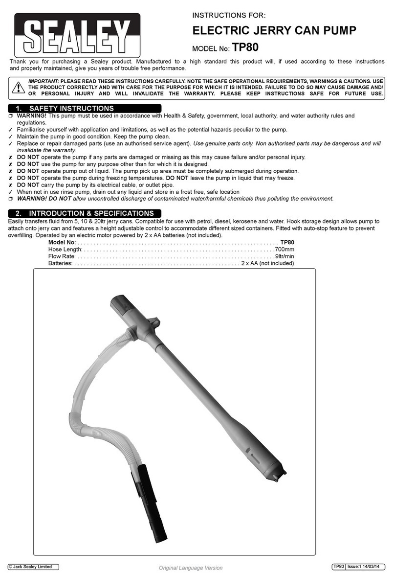 Sealey TP80 instructions