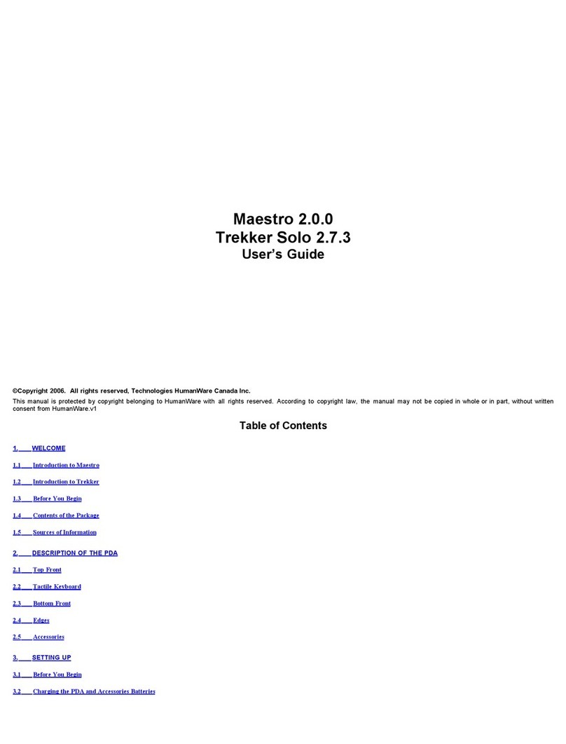 Humanware Trekker Solo 2.7.3 user guide Humanware Trekker Solo 2.7.3 user guide