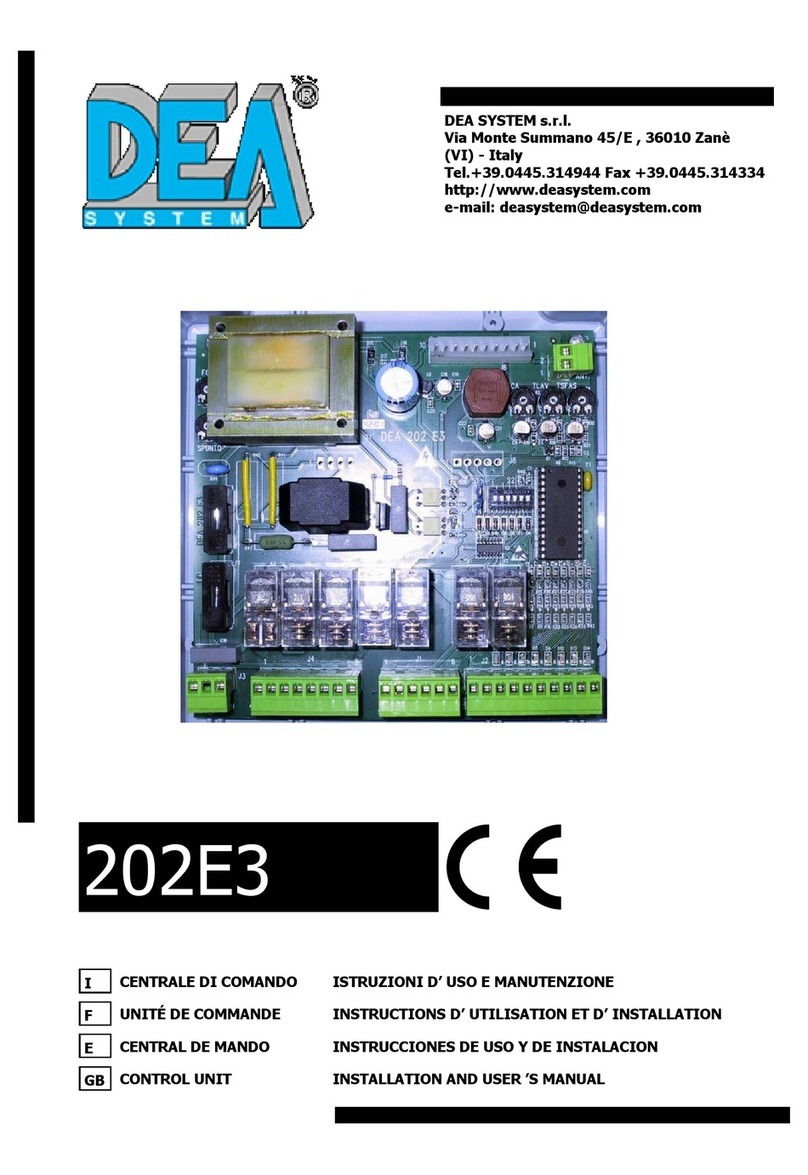 DEA SYSTEM 202E3 Installation and user manual