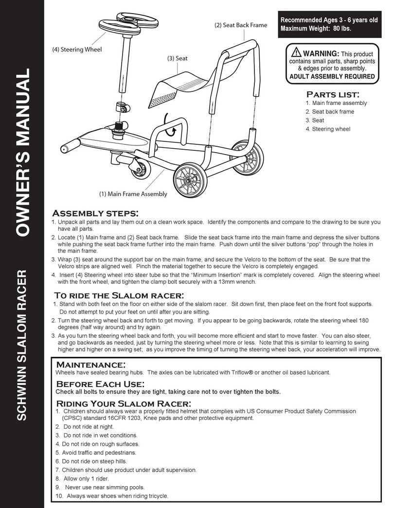 PACIFIC CYCLE SCHWINN SLALOM RACER owner's manual