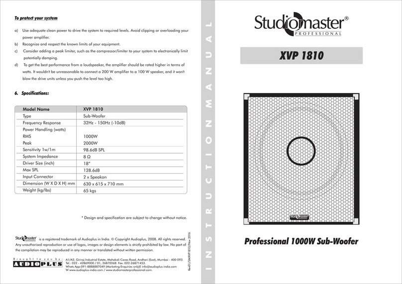 Studiomaster Professional XVP 1810 instruction manual