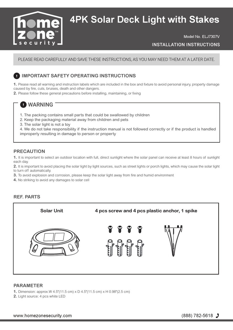 Home Zone Security ELJ7307V User manual