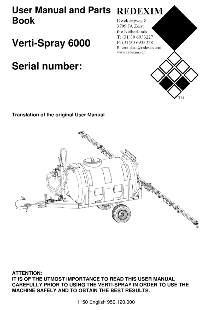 Redexim Verti-Spray 6000 User manual and parts book
