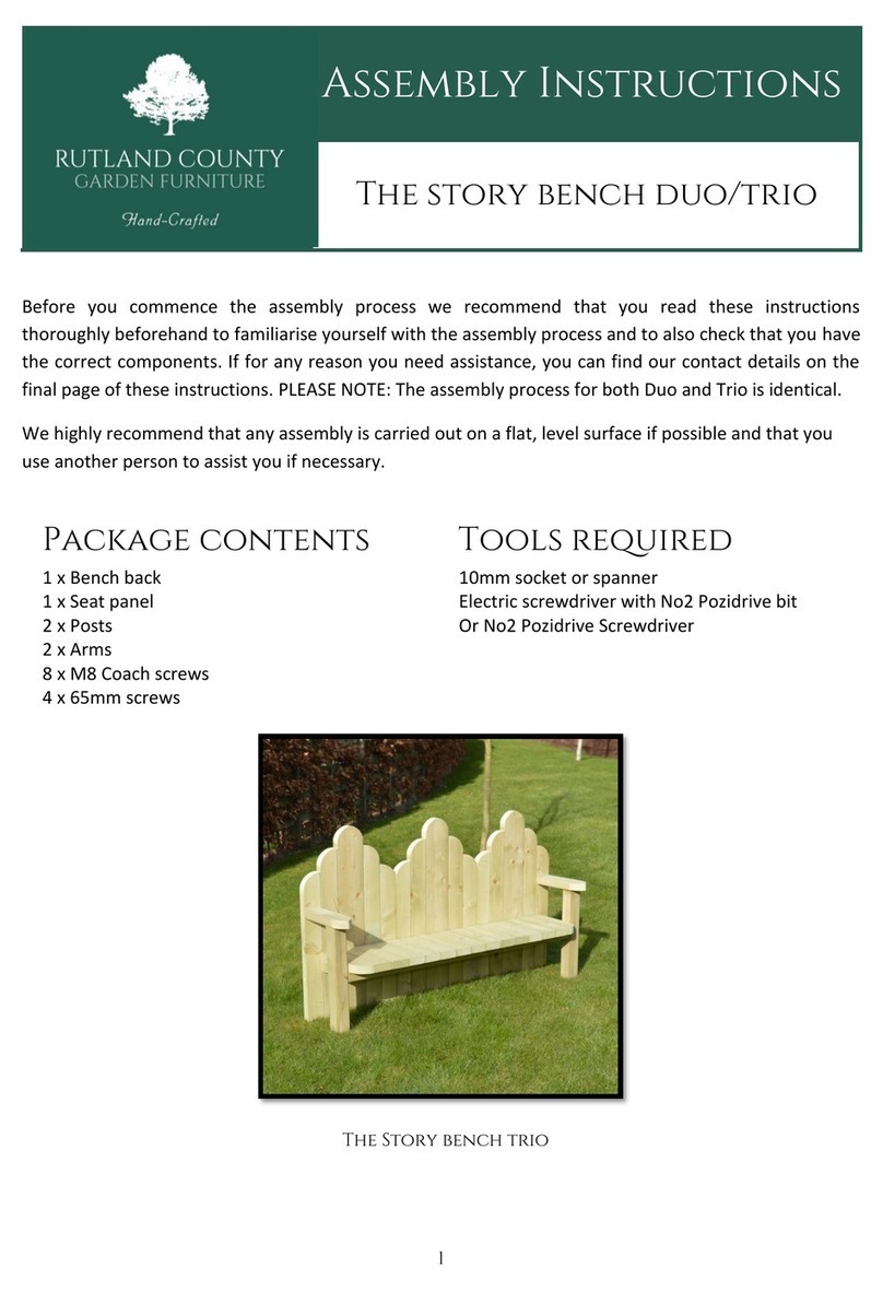 Rutland County Garden Furniture The story bench duo Assembly instructions