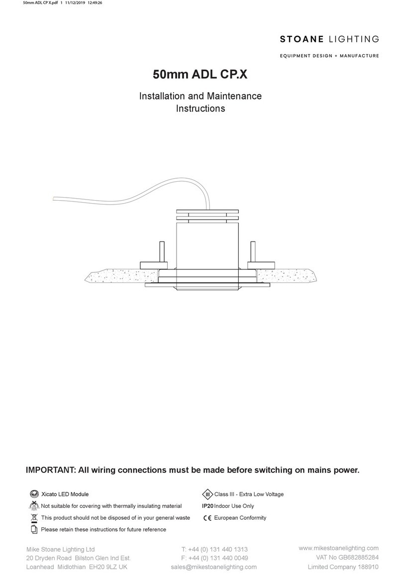 Stoane Lighting 50mm ADL CP.X Installation and maintenance instructions Stoane Lighting 50mm ADL CP.X Installation and maintenance instructions