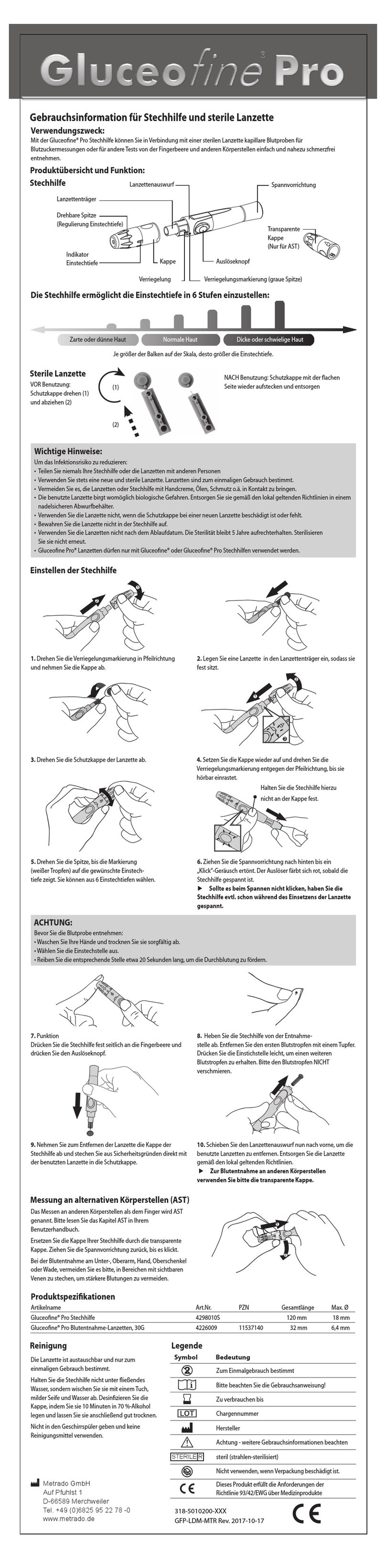 METRADO Gluceofine Pro instruction manual