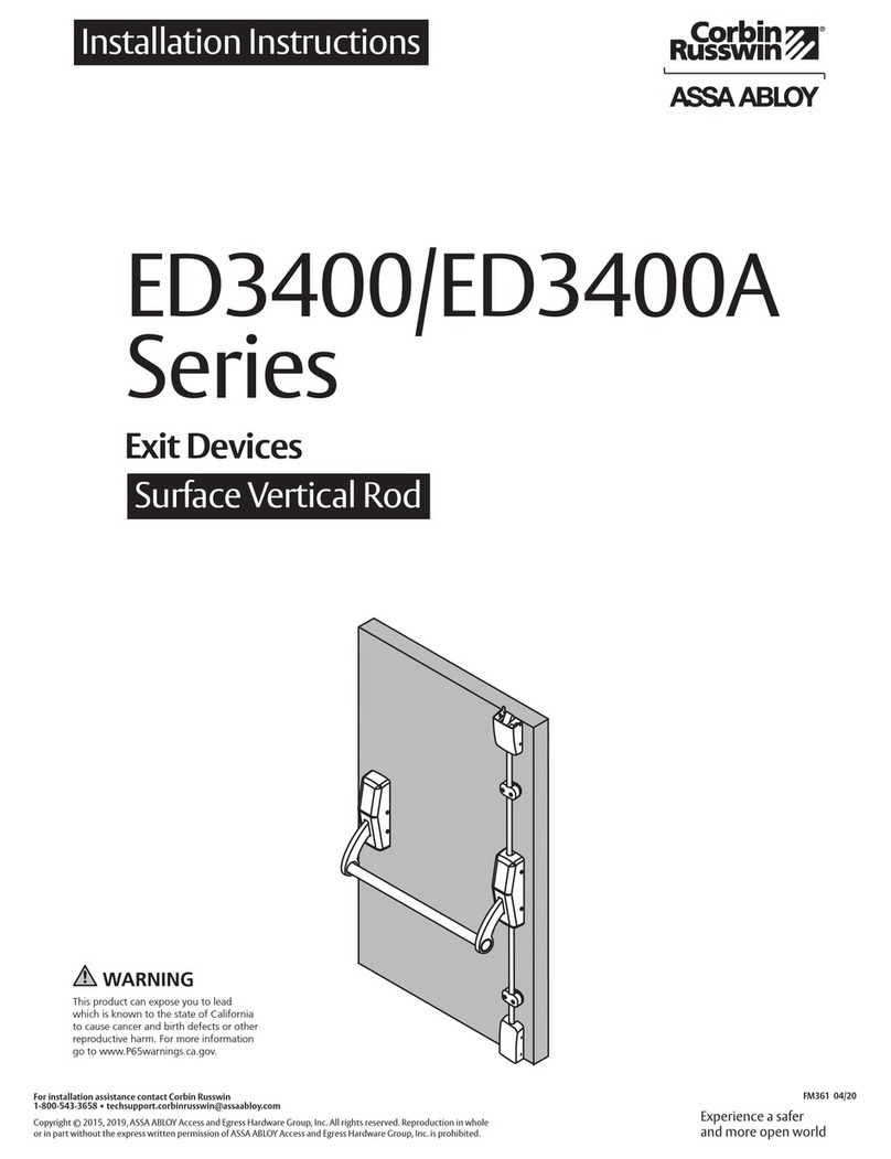 Assa Abloy Corbin Russwin ED3400 Series installation instructions