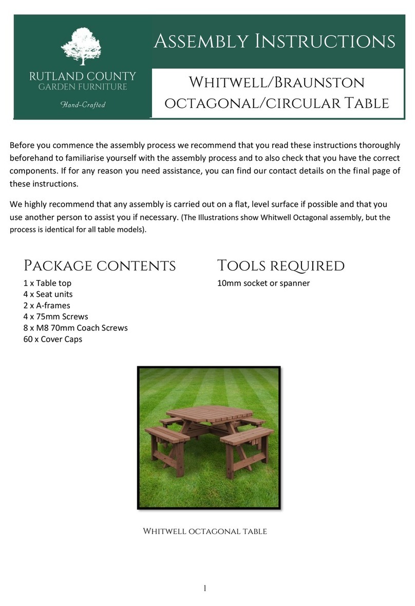 Rutland County Garden Furniture Whitwell Assembly instructions