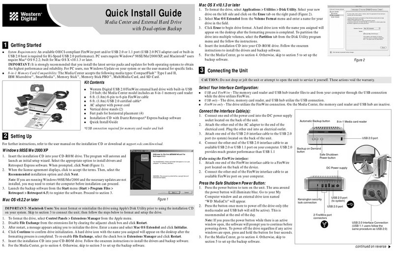 Western Digital WDXF3200JBRNN - Dual-option Media Center 320 GB External Hard... Quick install guide