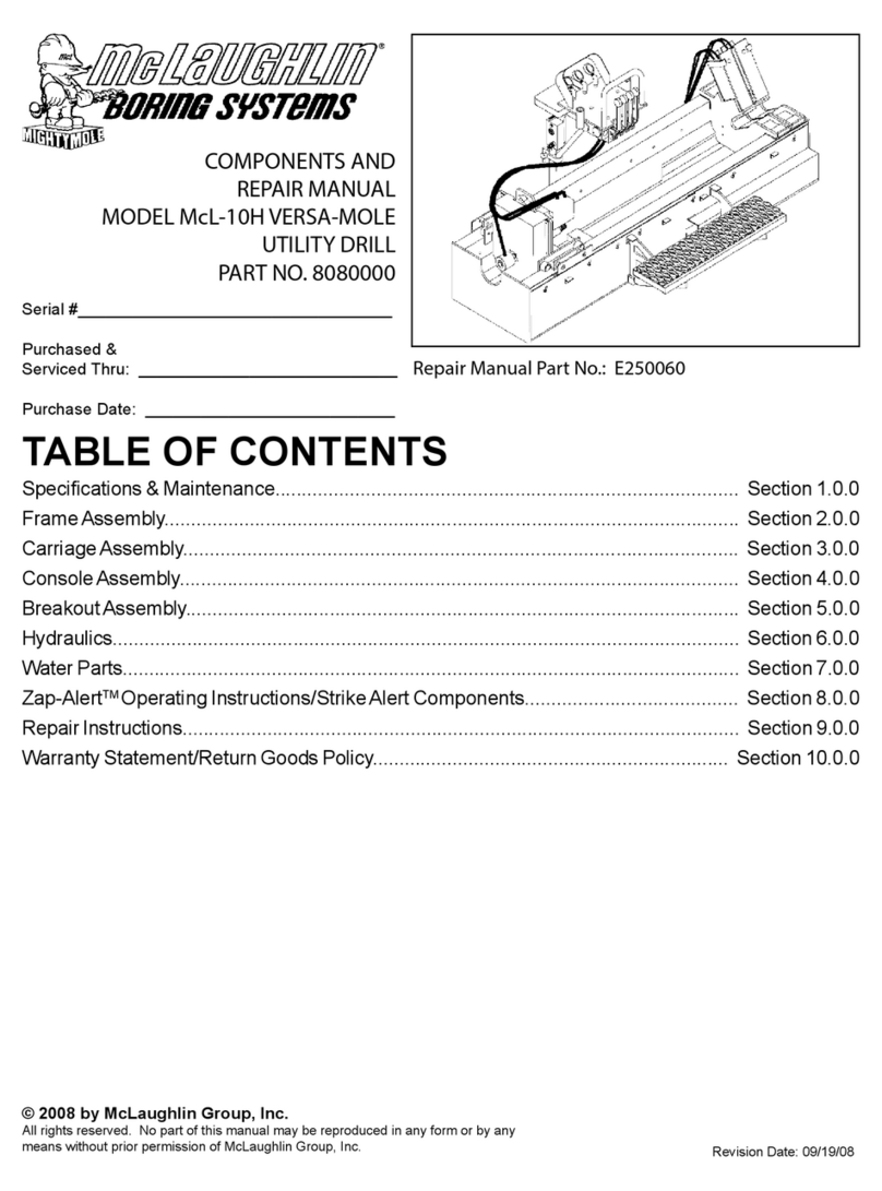 McLaughlin VERSA-MOLE McL-10H COMPONENTS AND REPAIR MANUAL
