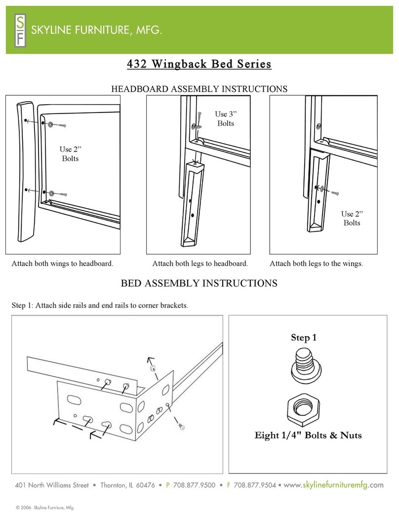 Skyline Furniture Wingback Bed 432 Series Assembly instructions