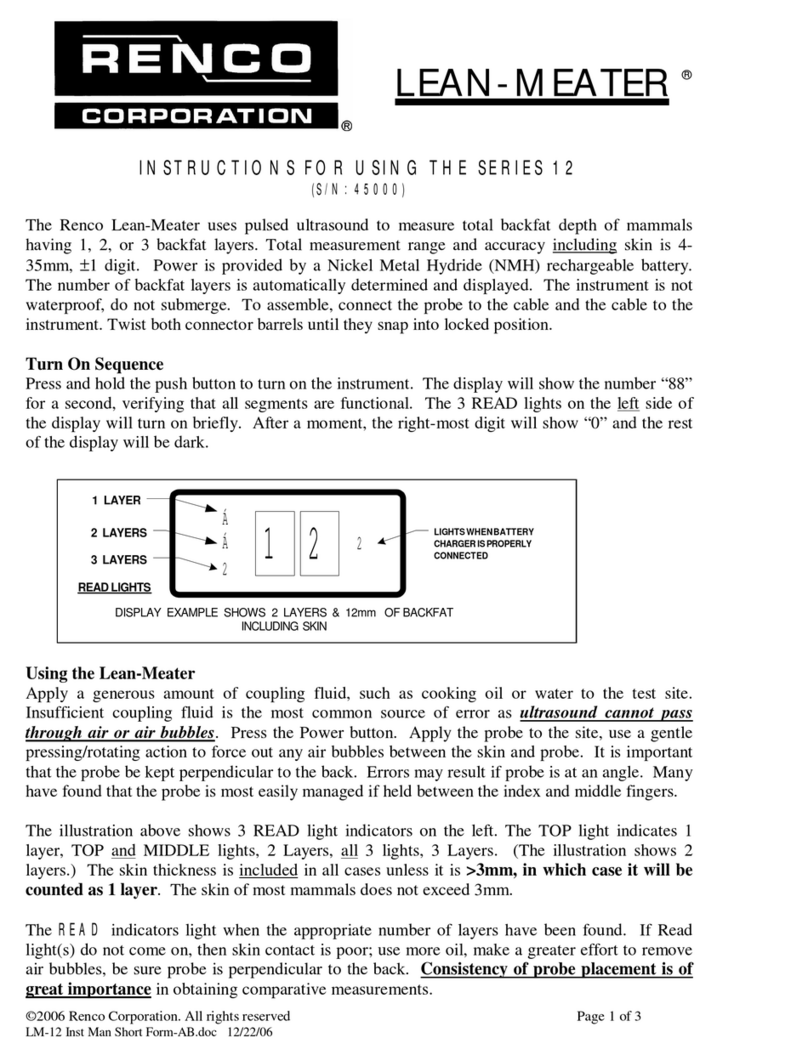 Renco LEAN-MEATER 12 Series Instructions for using