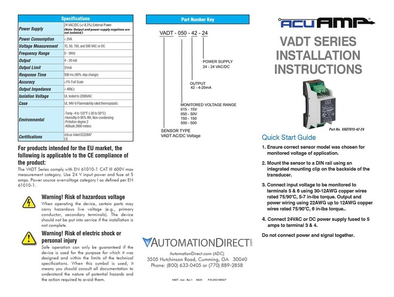 AutomationDirect AcuAmp VADT Series installation instructions