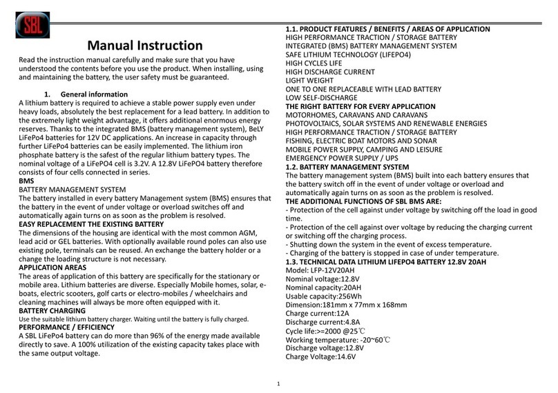 SBL LFP-12V20AH Manual instruction