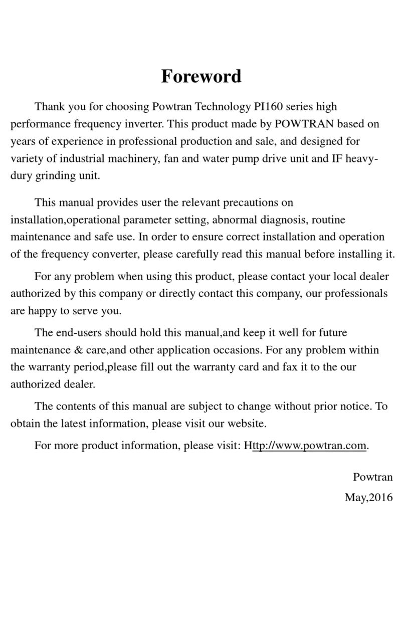 Powtran PI160 Series manual