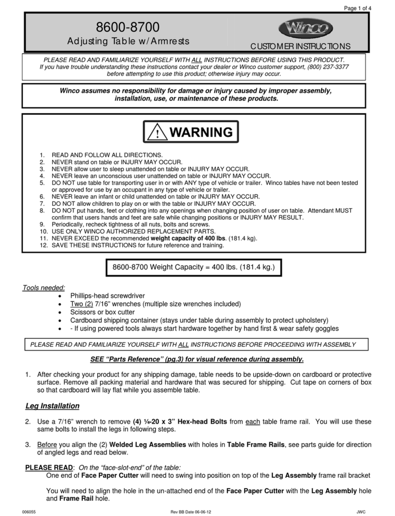 Winco 8600 Reference guide