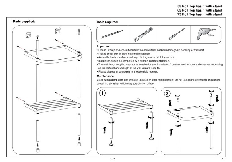 Burlington 55 Roll Top basin with stand User manual