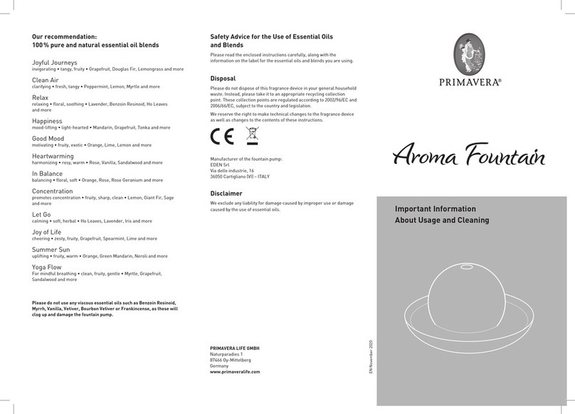 PRIMAVERA Rondo Important Information About Usage and Cleaning PRIMAVERA Rondo Important Information About Usage and Cleaning