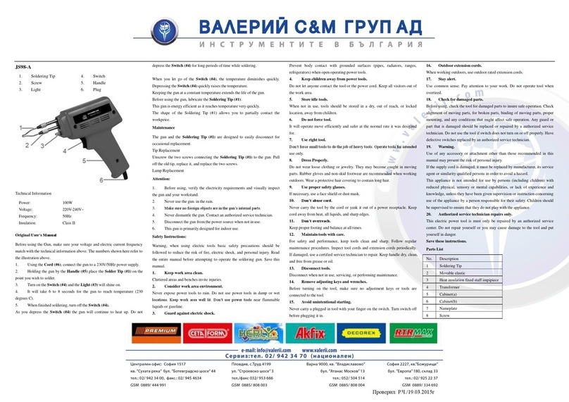 VALERII S & M GROUP JS98-A Original user manual