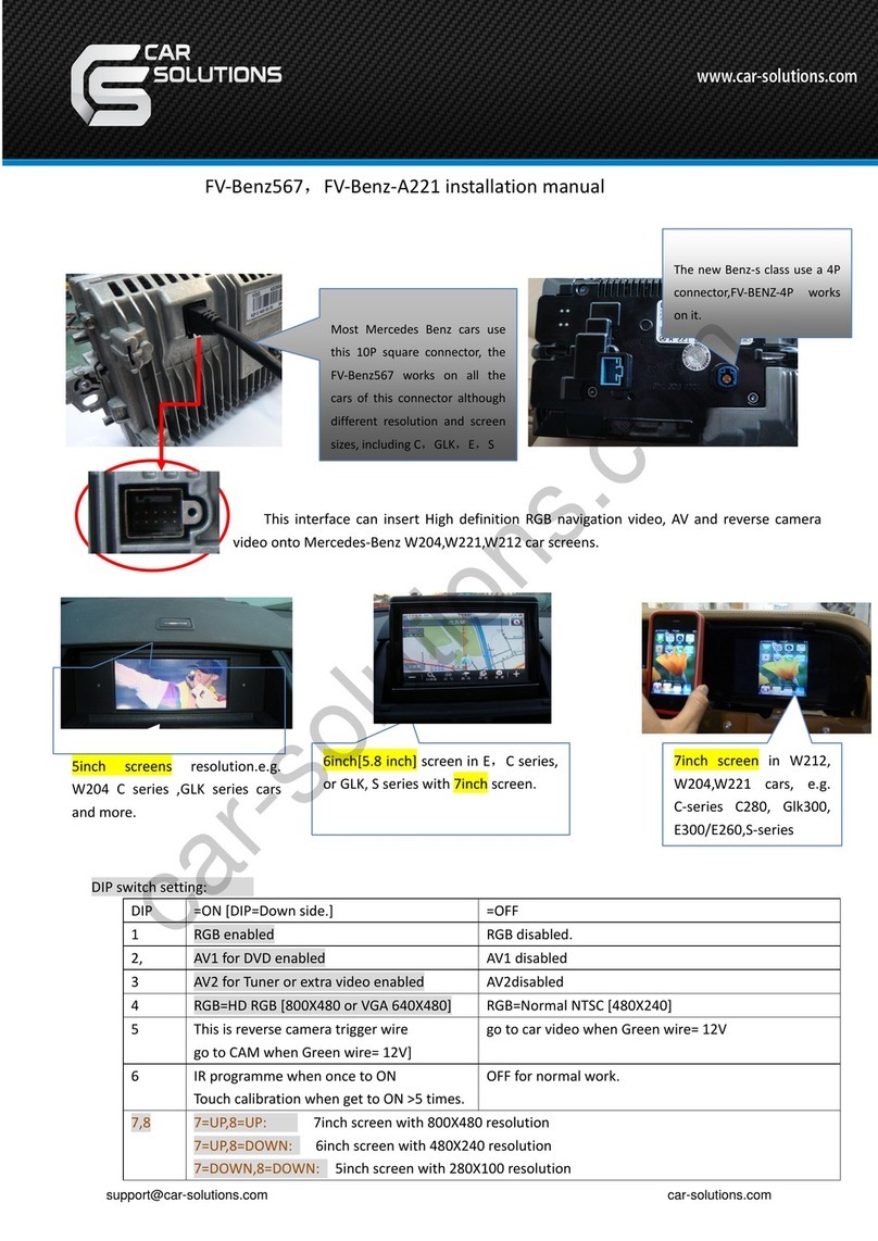Car Solutions FV-BENZ-567 installation manual